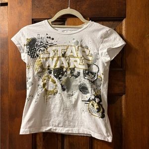 Girls Disney Star Wars Tshirt XL 14 White